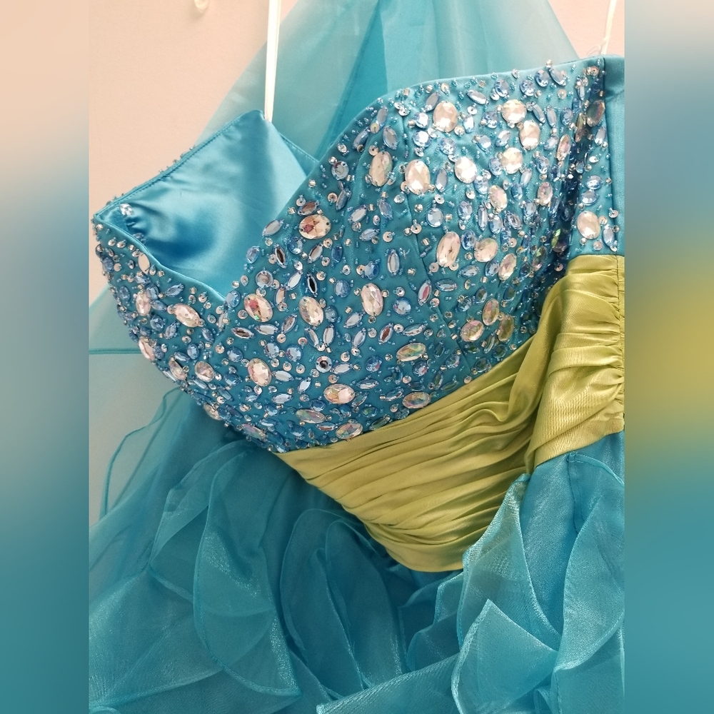 NWT Homecoming Dress size 2XL Turquoise/ Lime